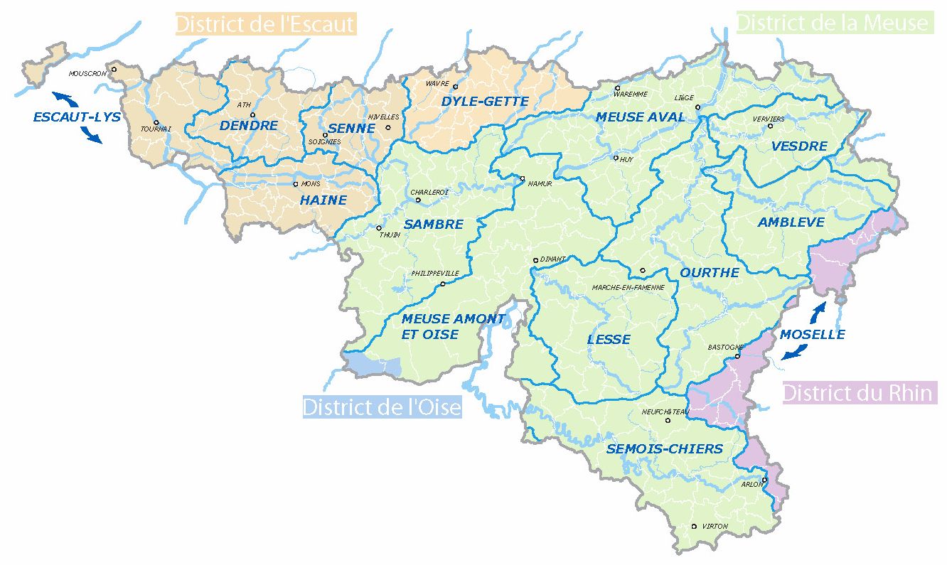 Map of river basins and sub-basins