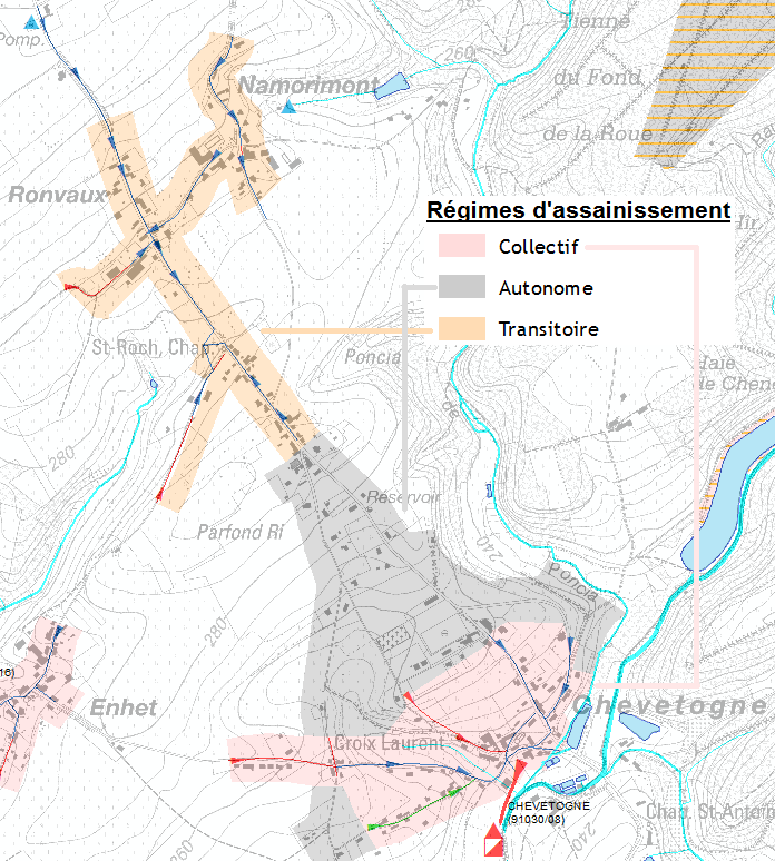 Exemple cartographie des régimes d'assainissement